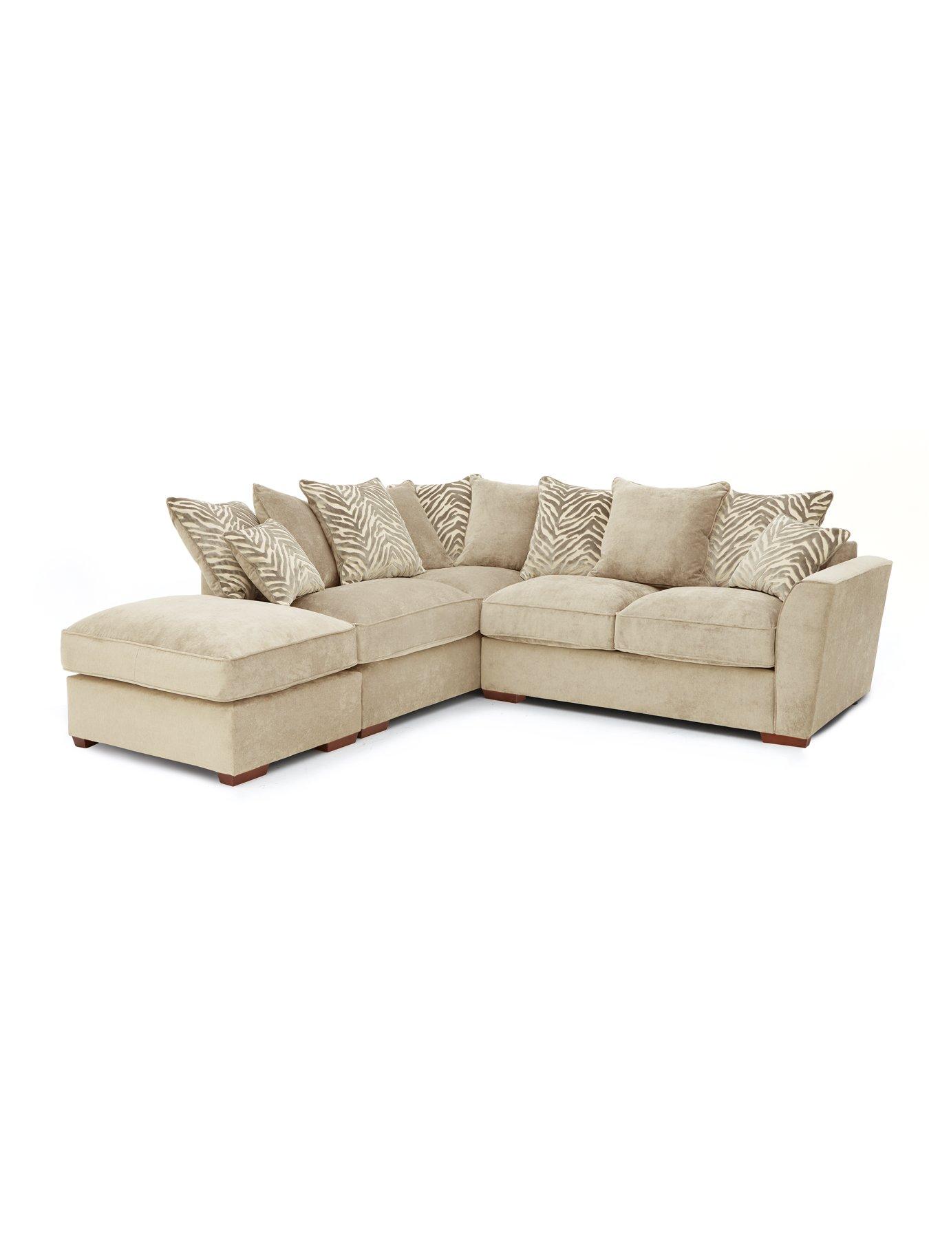 undefined Kingston Left Hand Scatter Back Corner Chaise Sofa Bed with Footstool