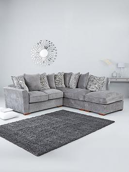 Product photograph of Very Home Kingston Right Hand Scatter Back Corner Chaise Sofa Bed With Footstool from very.co.uk