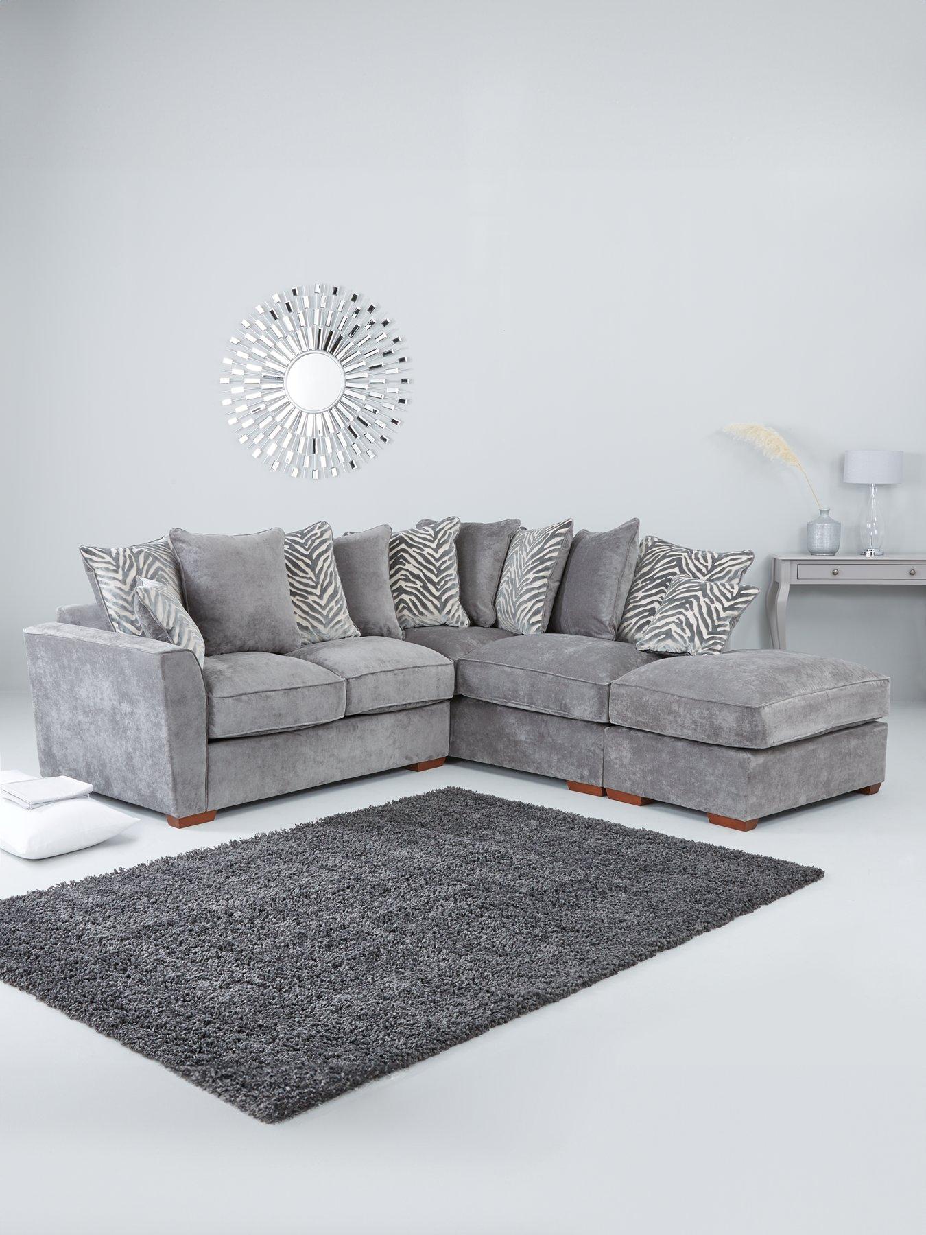 undefined Kingston Right Hand Scatter Back Corner Chaise Sofa bed with Footstool