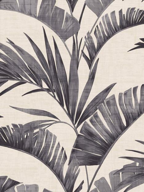 arthouse-banana-palm-charcoal-wallpaper