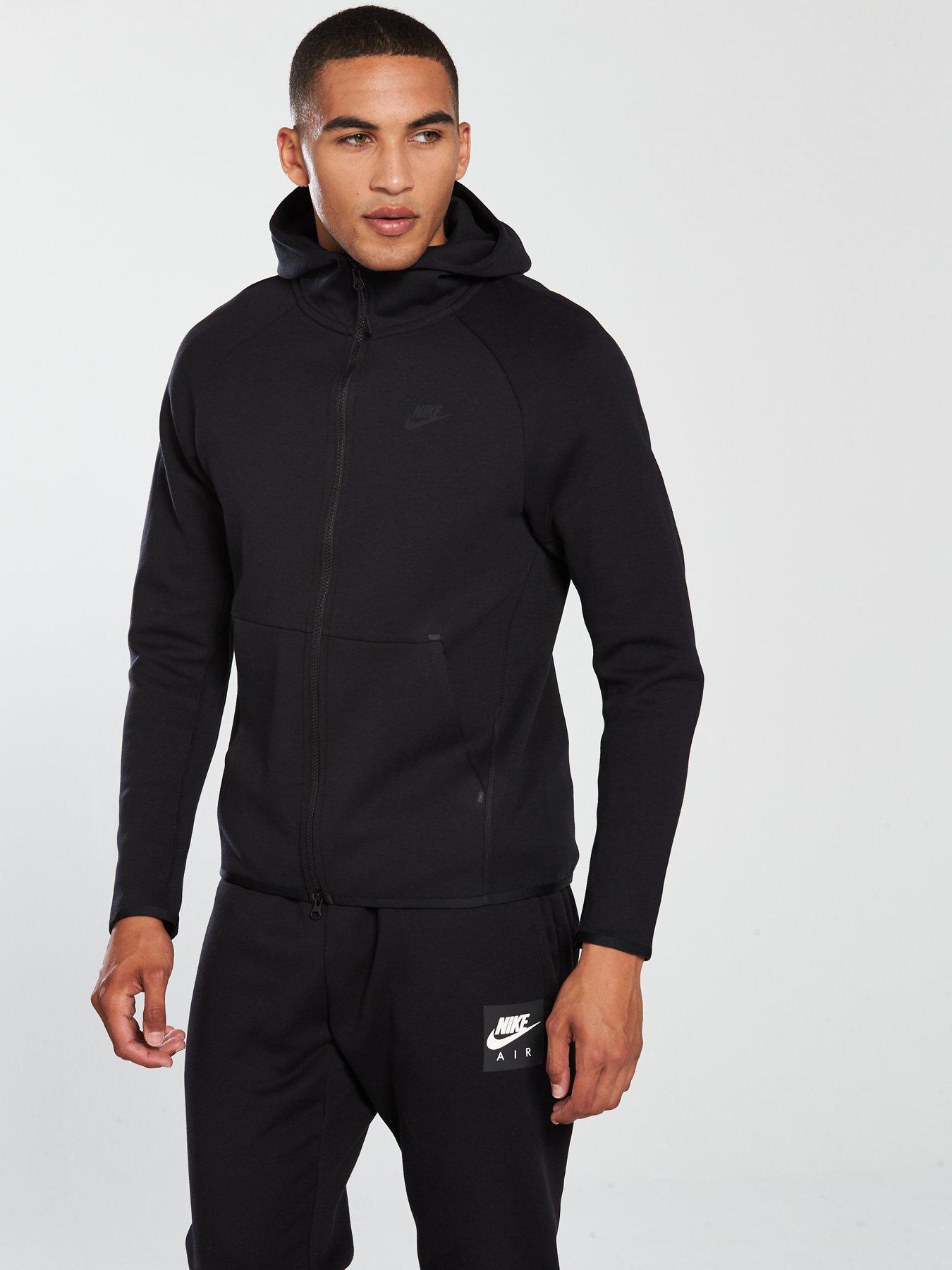 mens black tech fleece hoodie