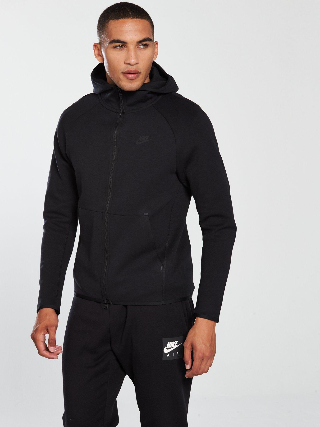 mens black nike tech fleece tracksuit