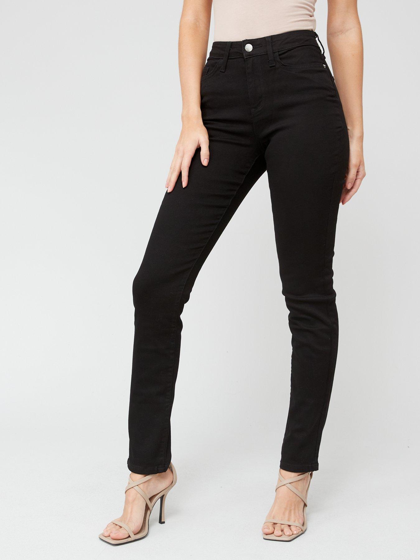 slim leg black jeans