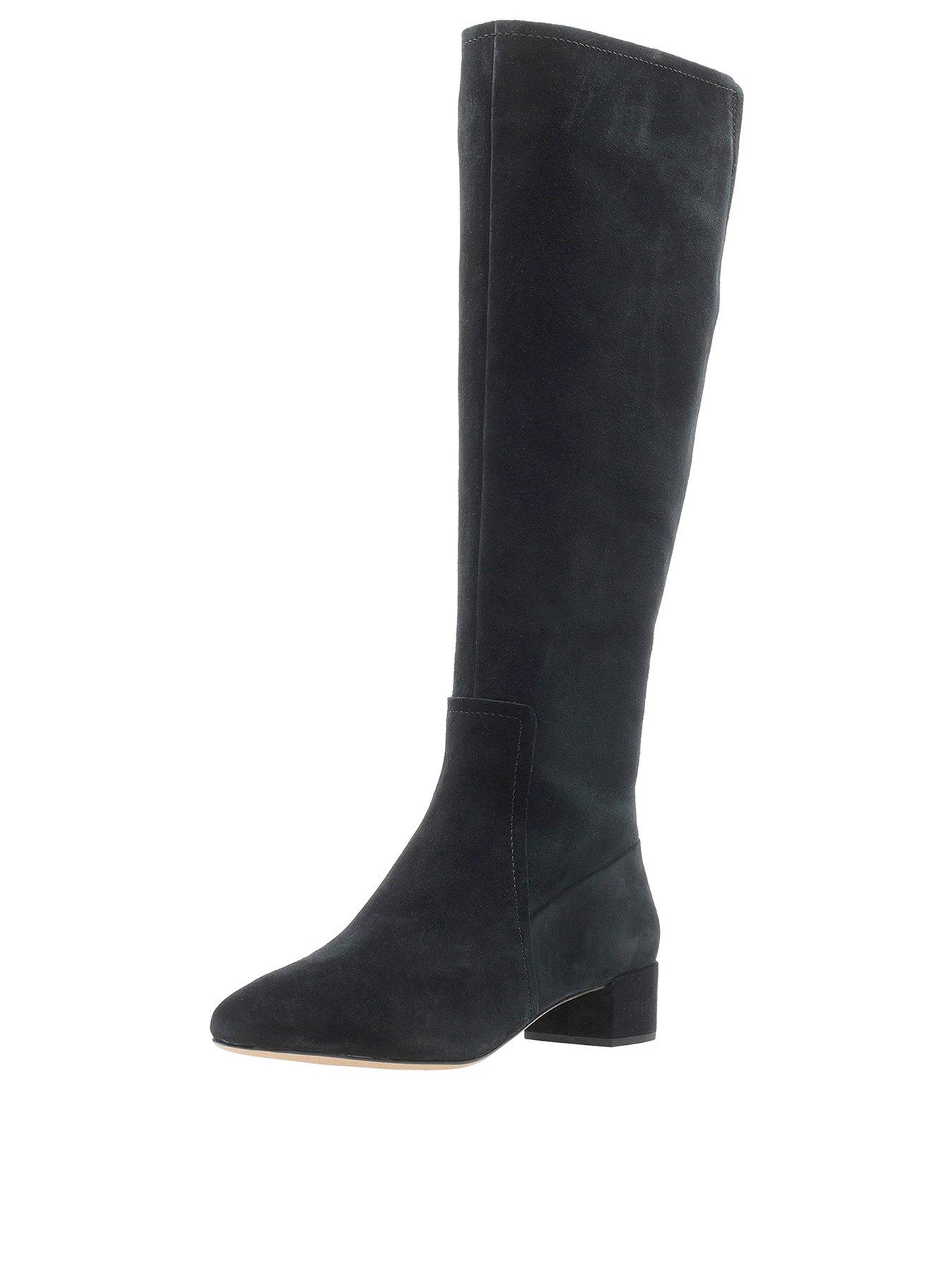 knee length suede boots