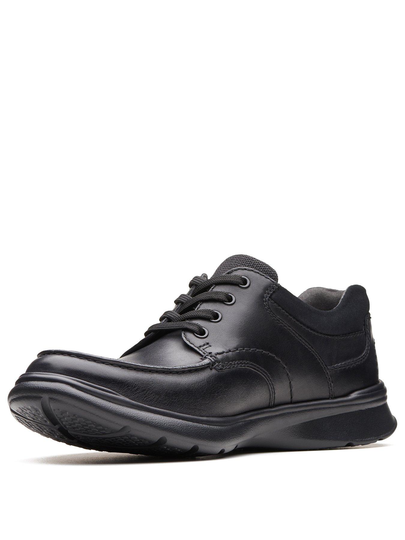 Mens wide fit black shoes discount