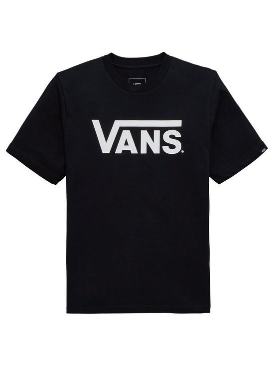 front image of vans-boys-classic-tee-black