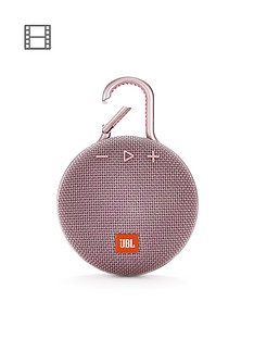 JBL JBL Clip3 Wireless Bluetooth Ultra Portable and Rugged Speaker with Integrated Clip and Up To 10 hours Playtime - Dusty Pink