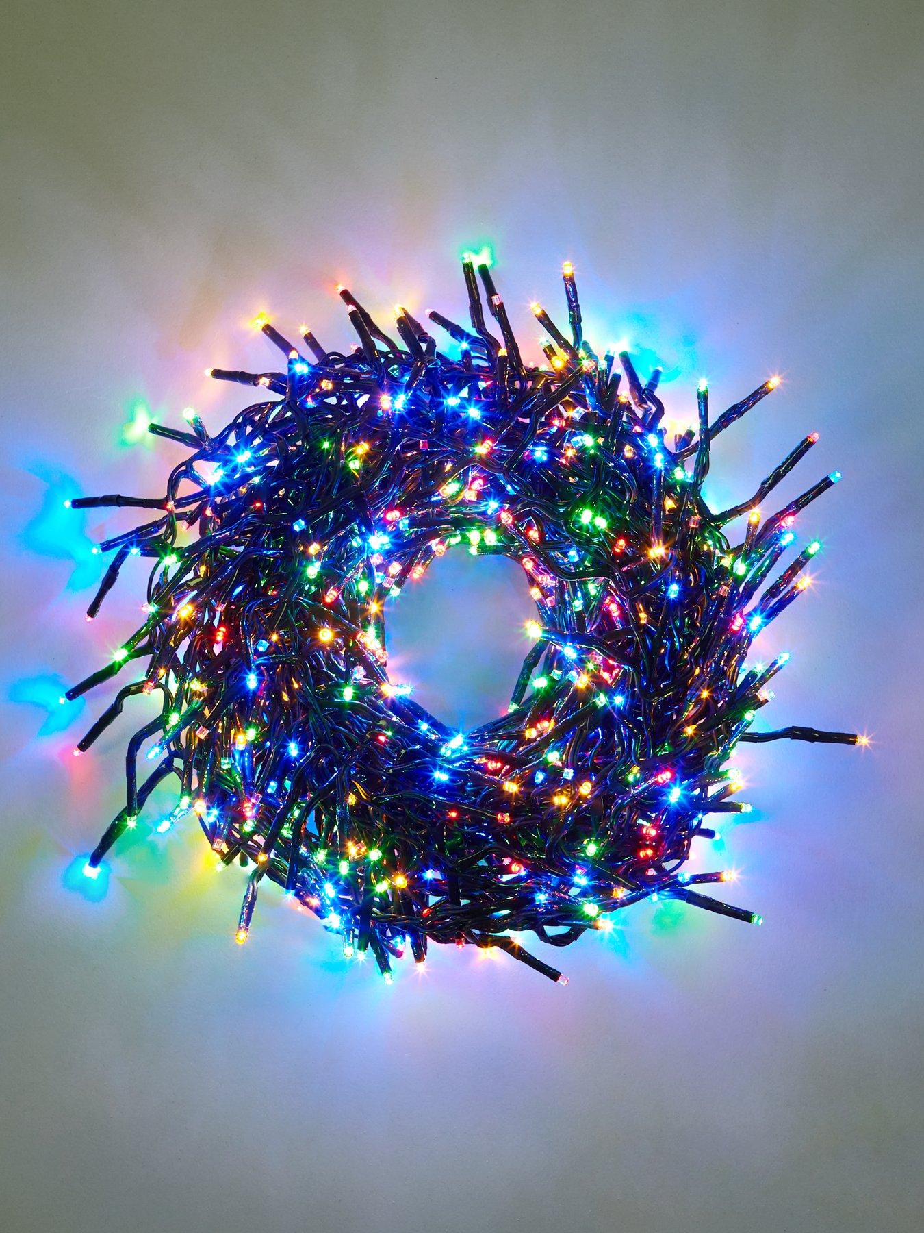 Festive 720 Multi Function Multi Coloured Cluster Indoor Outdoor Christmas Lights With Timer Very Co Uk