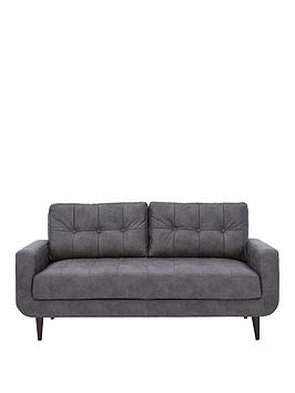 Product photograph of Very Home Skandi Faux Leather 3 Seater Sofa from very.co.uk