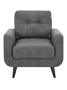 Product photograph of Very Home Skandi Faux Leather Armchair from very.co.uk