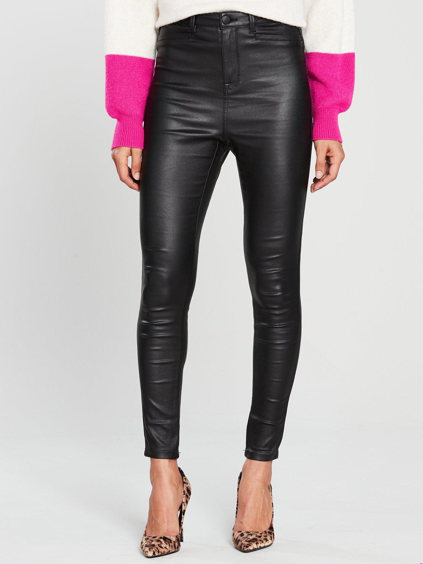black coated super skinny jeans
