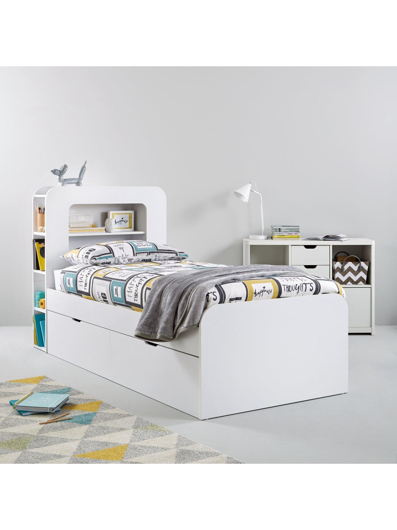 kids single bed with storage