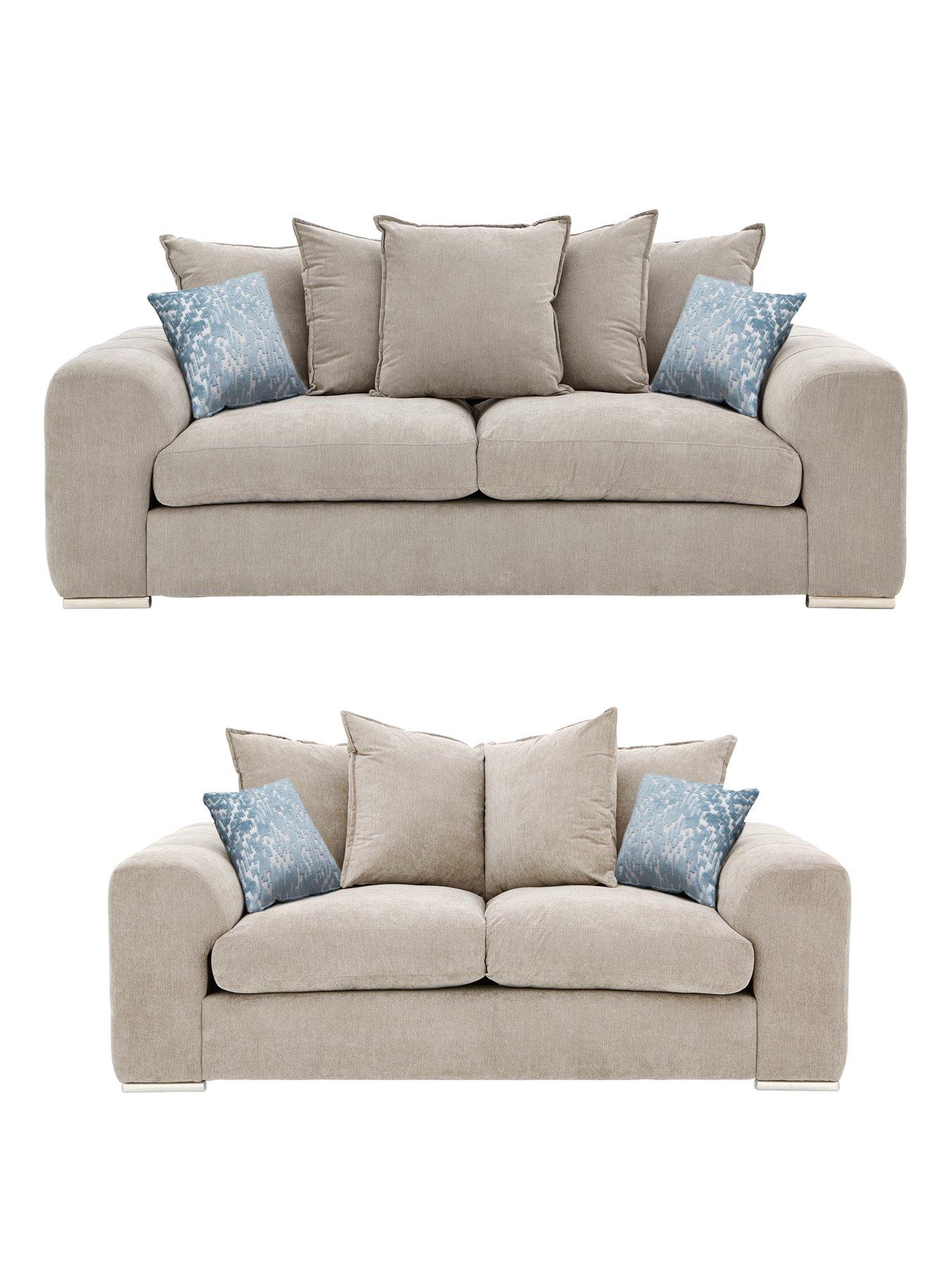 Product photograph of Very Home Sophia 3 Seater 2 Seater Fabric Scatter Back Sofa Set Buy And Save from very.co.uk