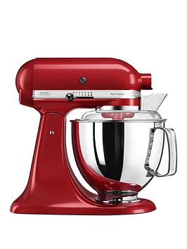 Product photograph of Kitchenaid Artisan 4 8-litre Tilt Head Stand Mixer - Red from very.co.uk