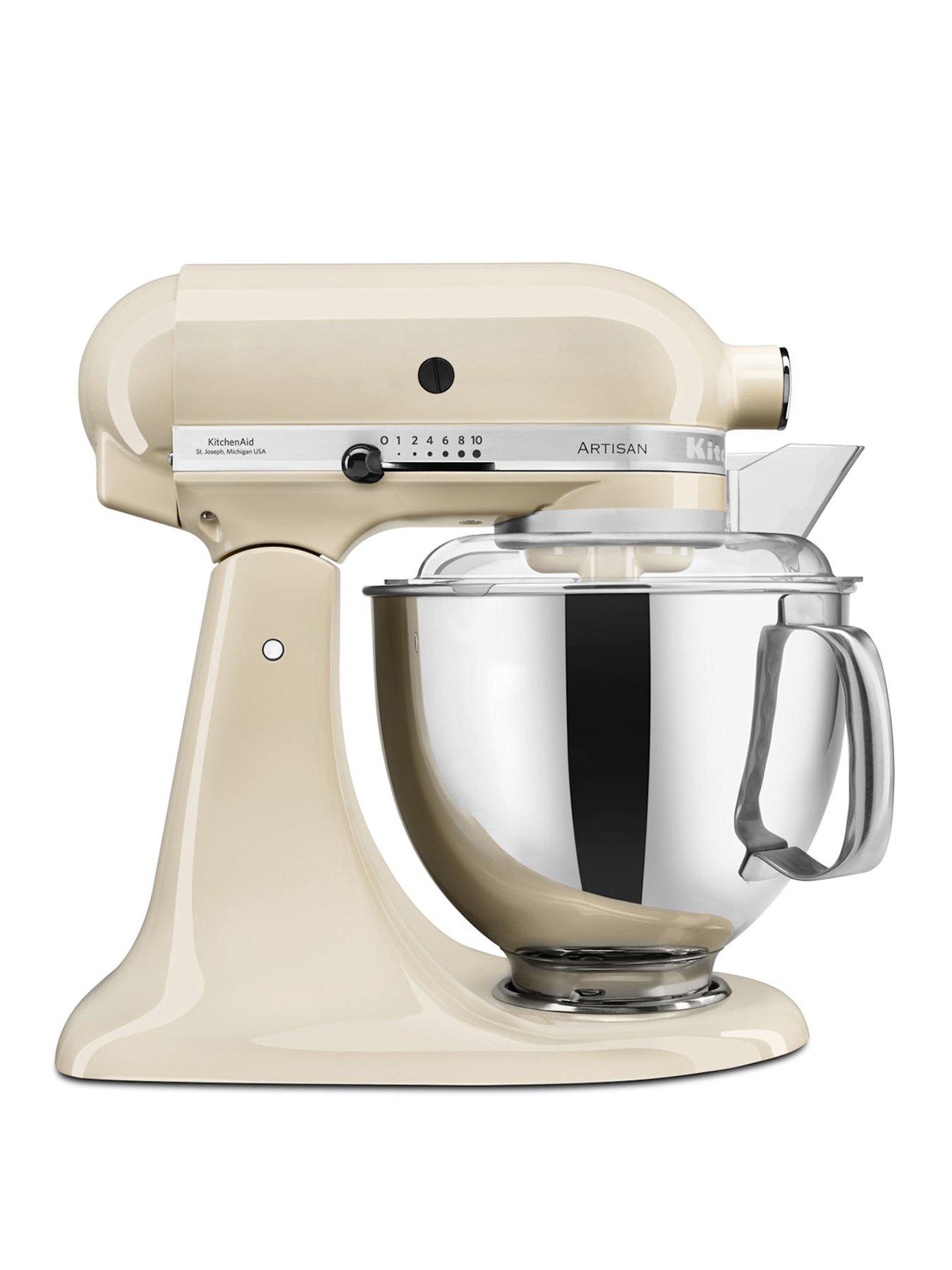 Product photograph of Kitchenaid Artisan 4 8-litre Tilt Head Stand Mixer - Cream from very.co.uk
