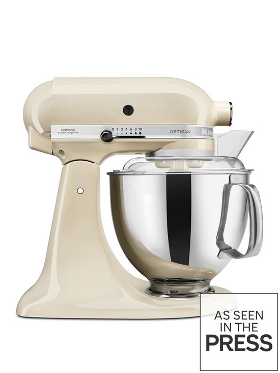 front image of kitchenaid-artisan-48-litre-tilt-head-stand-mixer-cream