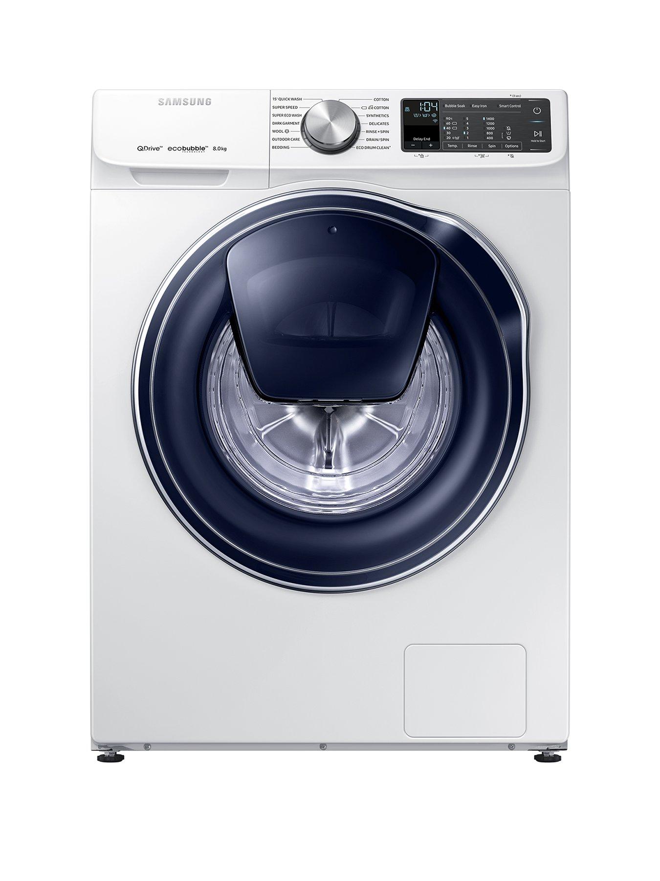 Samsung Ww80M645Opm/Eu 8Kg Load, 1400 Spin Quickdrive&Trade; Washing Machine With Addwash&Trade; And 5 Year Samsung Parts And Labour Warranty – White