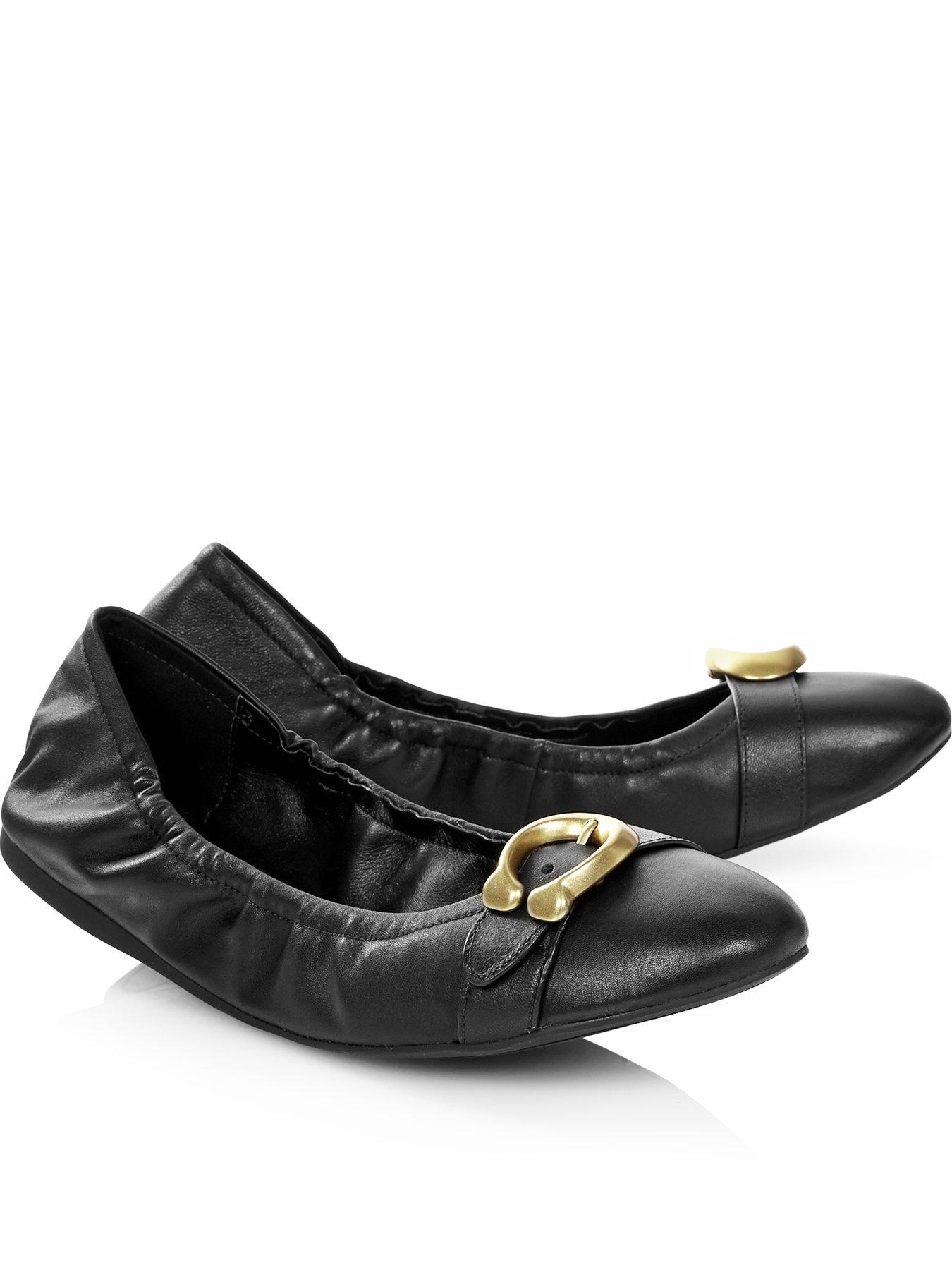 coach stanton signature buckle ballet flats
