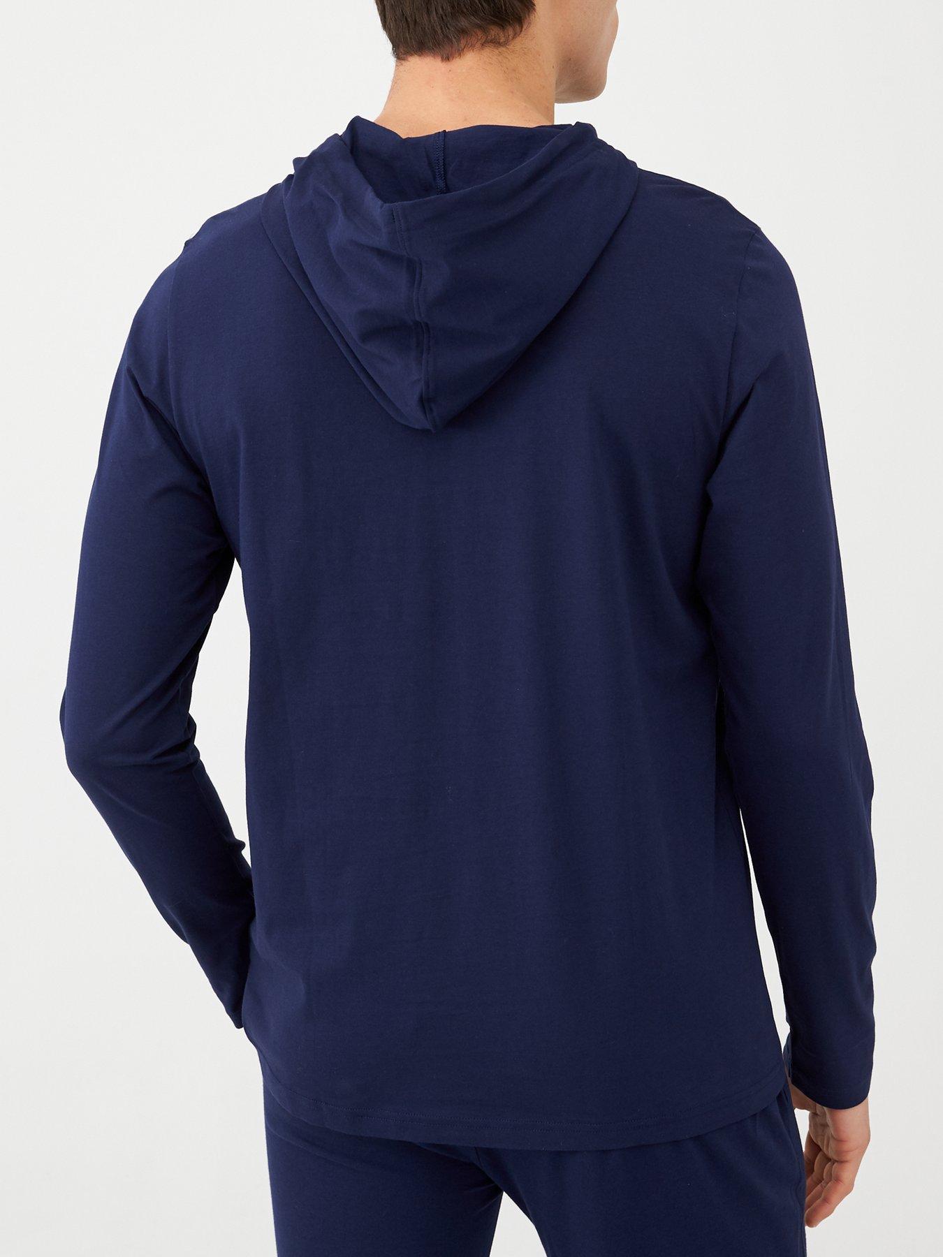Image 2 of 4 of Polo Ralph Lauren Hooded Lounge Top - Navy