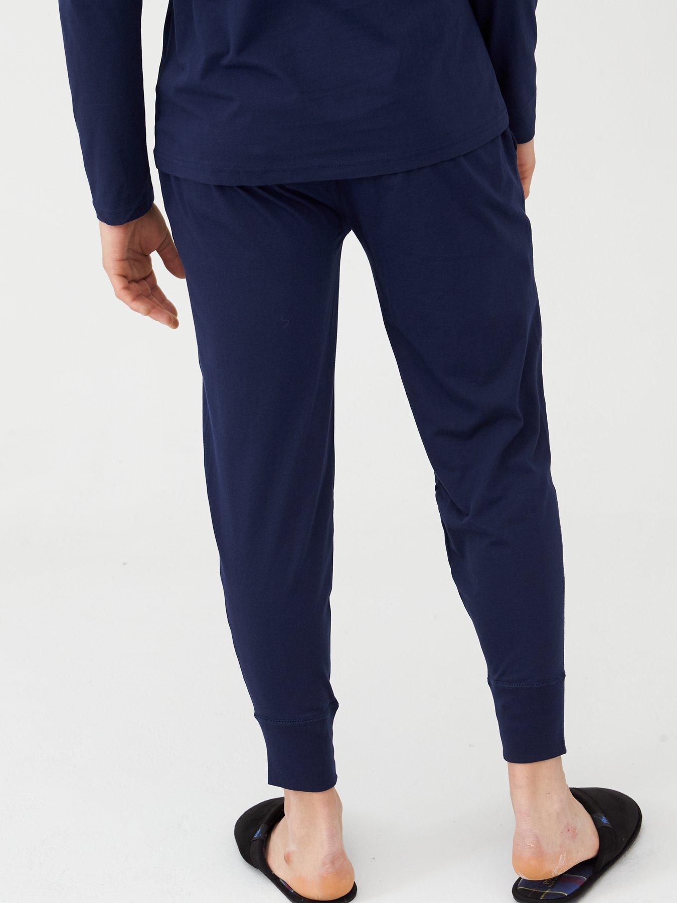 Image 2 of 4 of Polo Ralph Lauren Lightweight Cuffed Lounge Pants - Navy