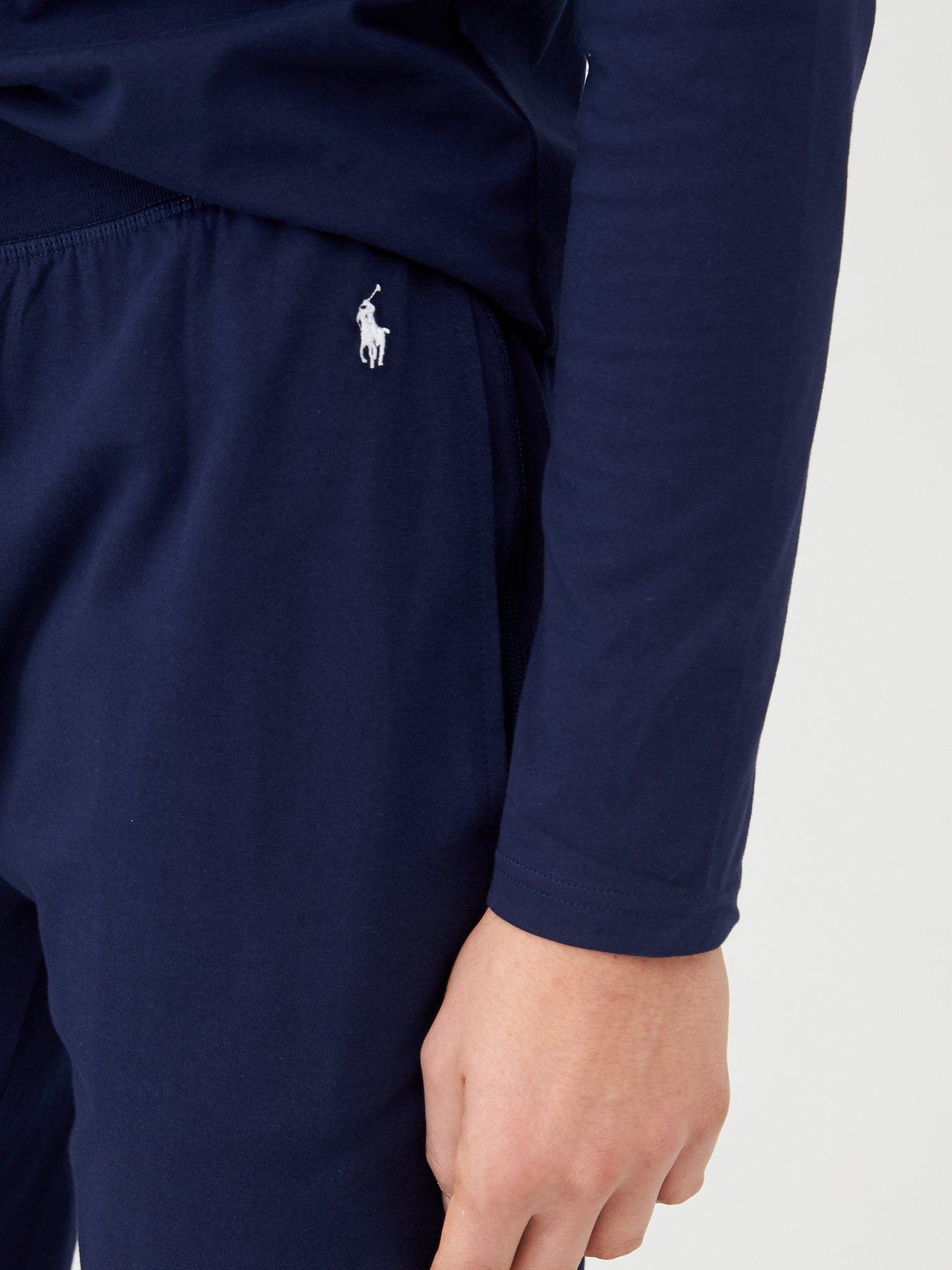 Image 4 of 4 of Polo Ralph Lauren Lightweight Cuffed Lounge Pants - Navy