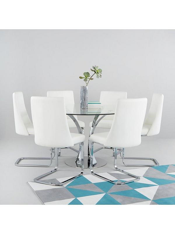 Alice 130 Cm Round Dining Table 6, Round Table 6 Chairs