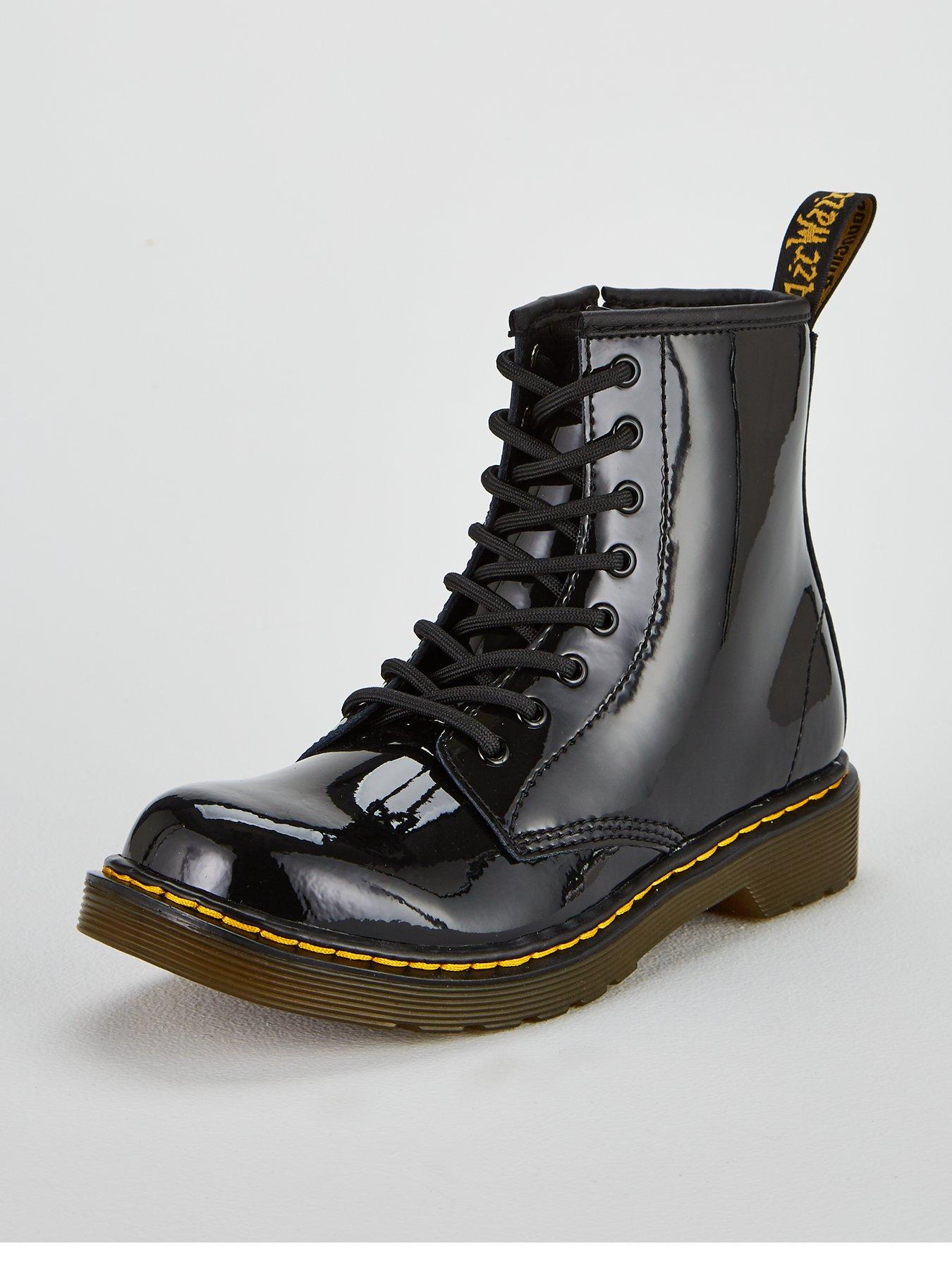 doc martens black patent boots
