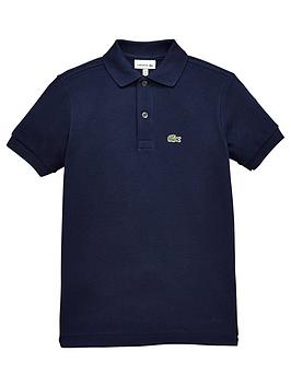 Lacoste Boys Short Sleeved Classic Pique Polo Shirt - Navy