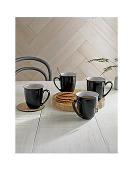 Product photograph of Denby Elements Set Of 4 Coffee Mugs Ndash Black from very.co.uk