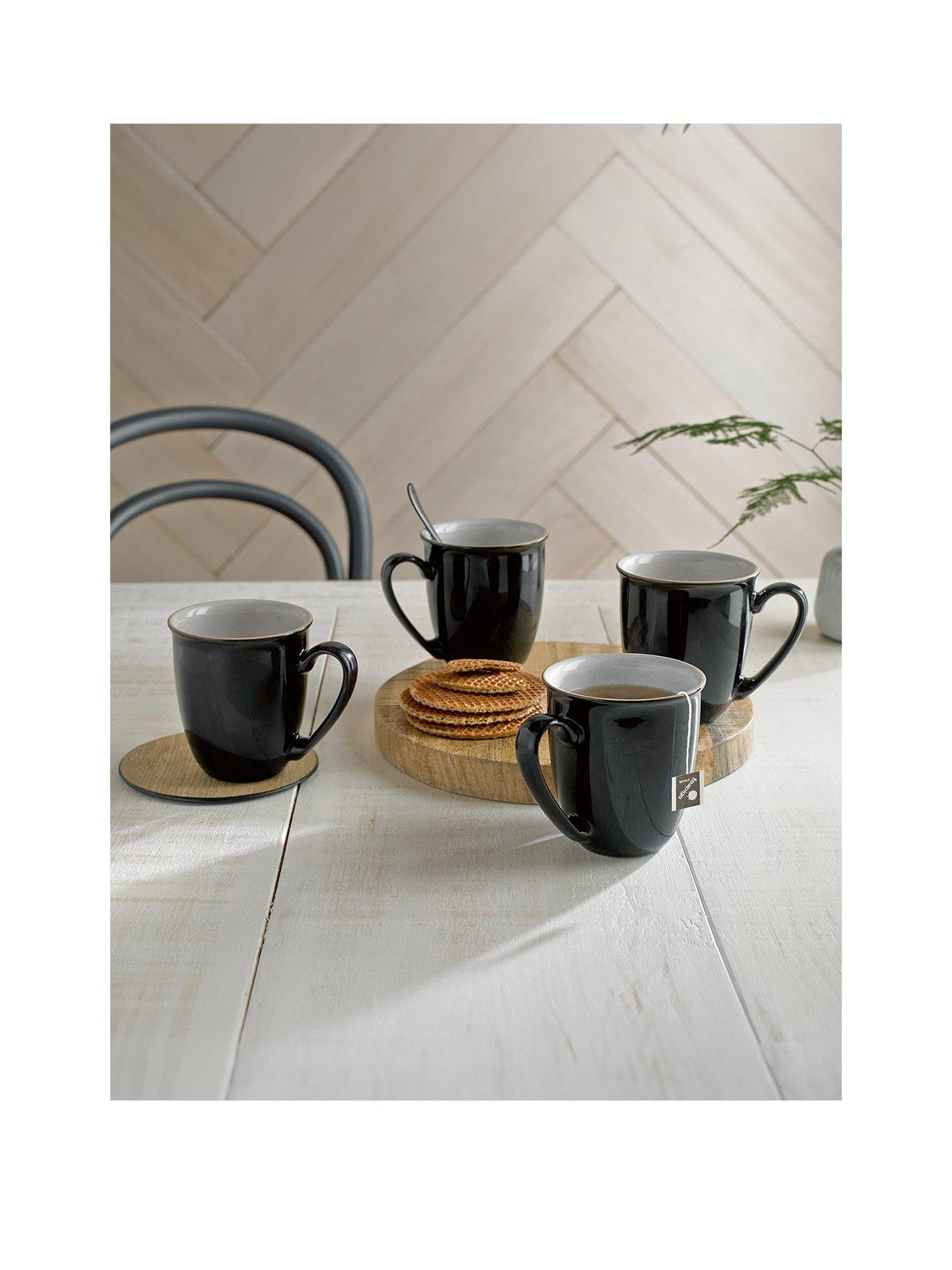 Denby Elements Set of 4 Coffee Mugs – Black