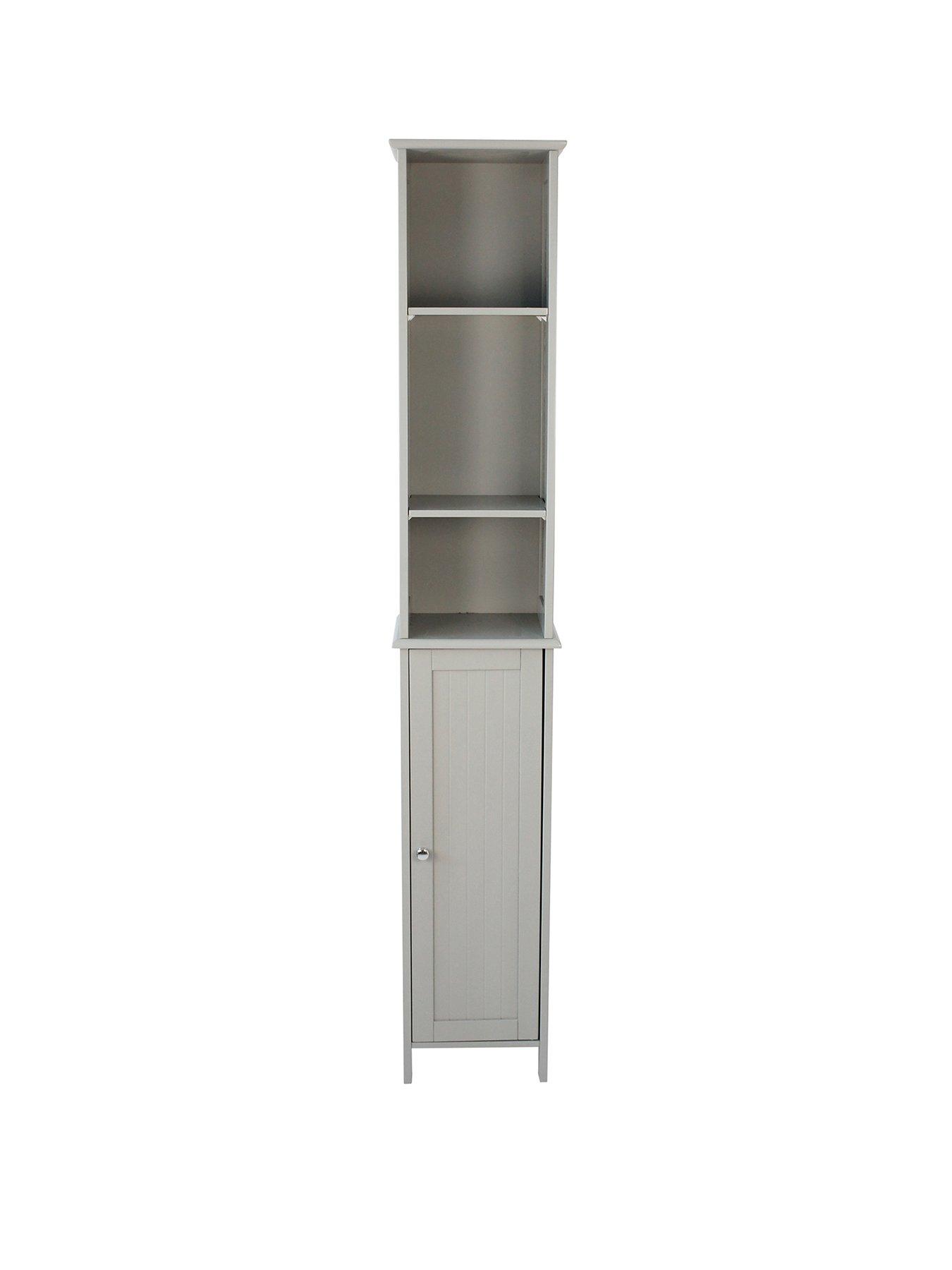 Product photograph of Lloyd Pascal Portland Tall Bathroom Cabinet -- Grey from very.co.uk