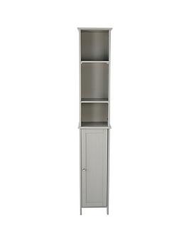 Product photograph of Lloyd Pascal Portland Tall Bathroom Cabinet -- Grey from very.co.uk