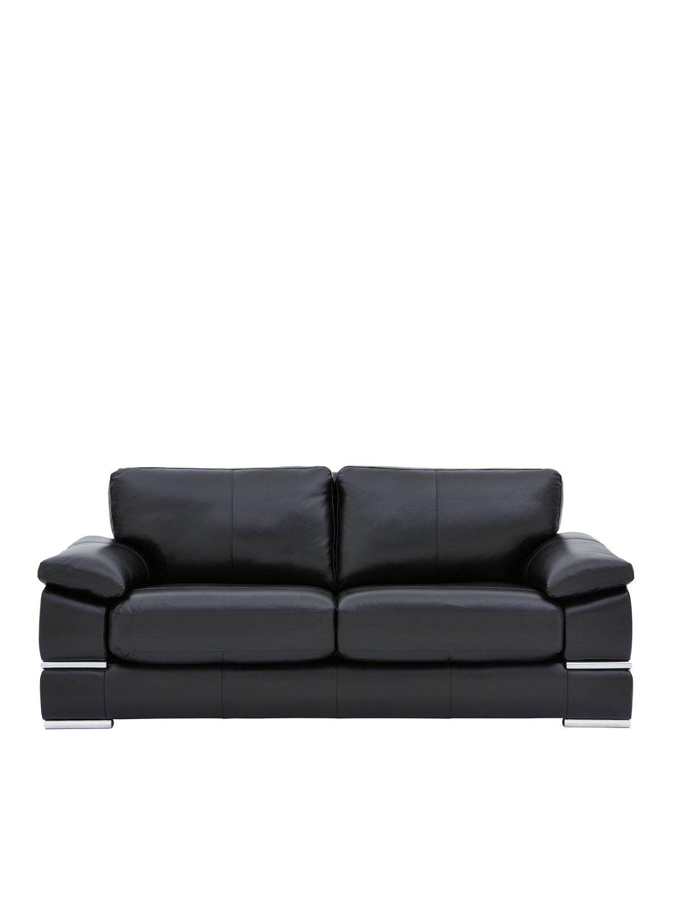 Product photograph of Primo Italian Leather Sofa Bed from very.co.uk