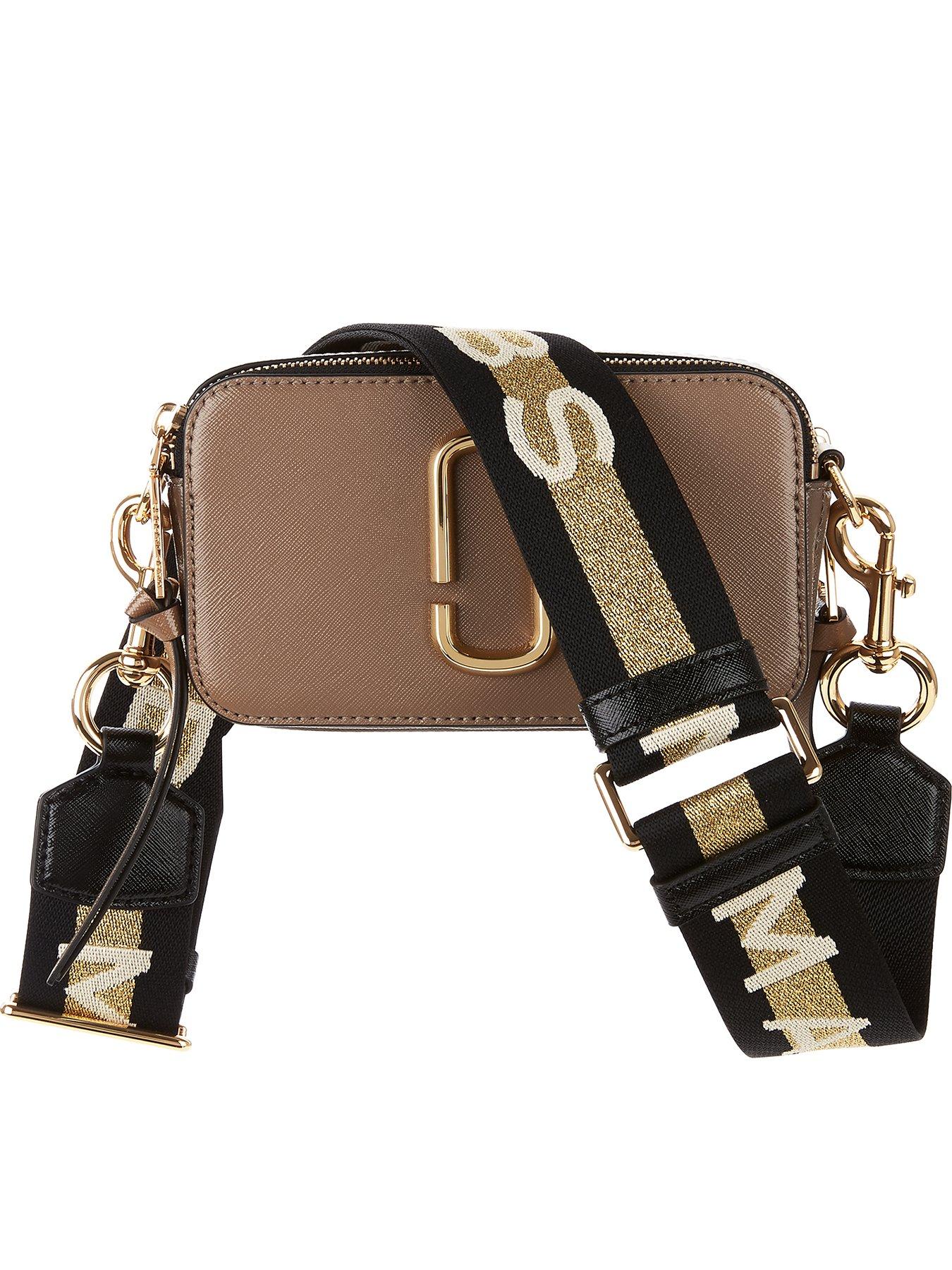 MARC JACOBS The Snapshot Striped Cross-Body Bag - Tan