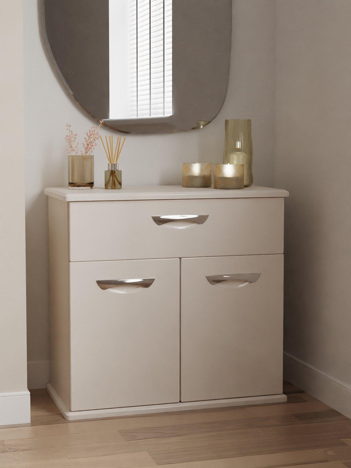 undefined Neptune Ready Assembled High Gloss Compact Sideboard - Grey - FSC® Certified