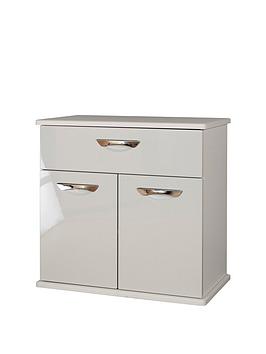 Product photograph of Swift Neptune Ready Assembled High Gloss Compact Sideboard - Grey from very.co.uk
