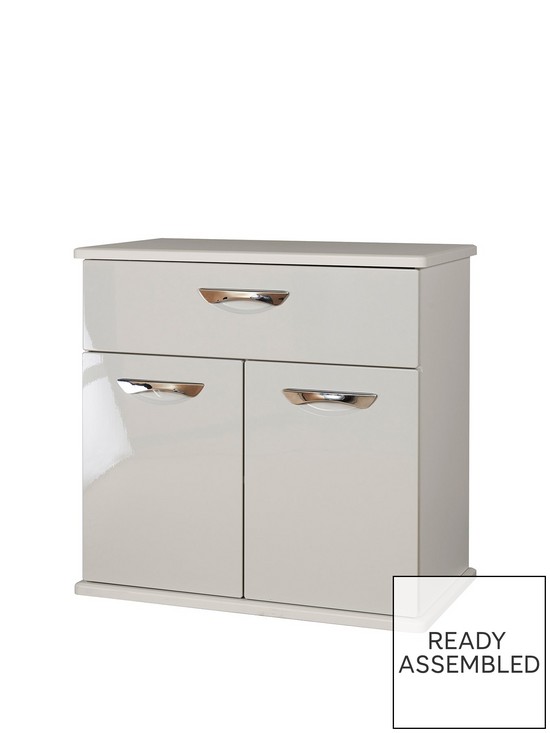 front image of swift-neptune-ready-assembled-high-gloss-compact-sideboard-grey