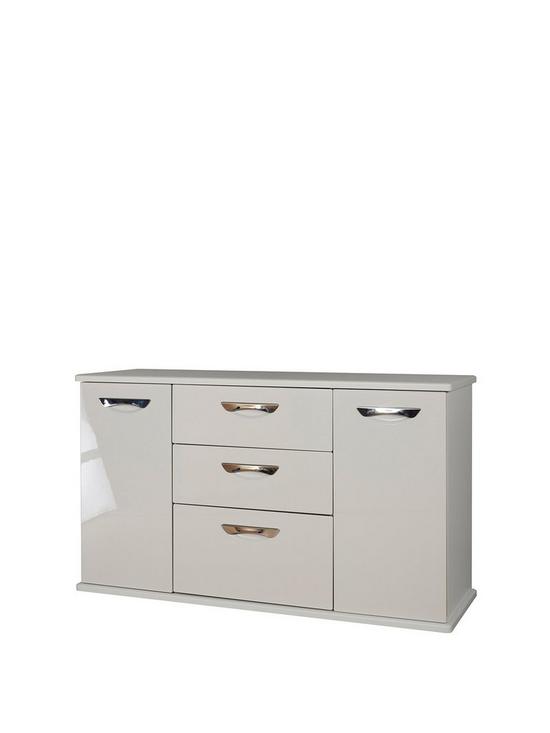 front image of swift-neptune-ready-assembled-high-gloss-large-sideboard-grey