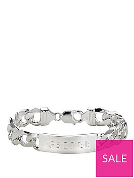 The Love Silver Collection Sterling Silver Mens ID Bracelet | very.co.uk