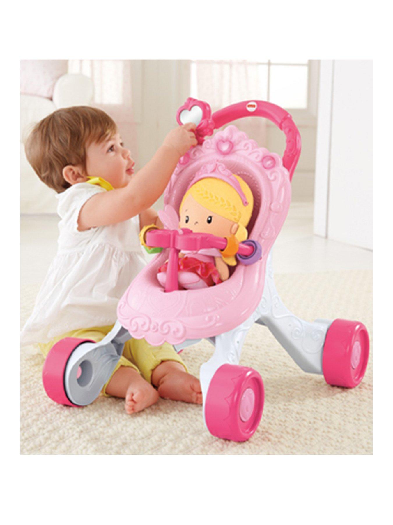 fisher price princess chime doll & stroller gift set