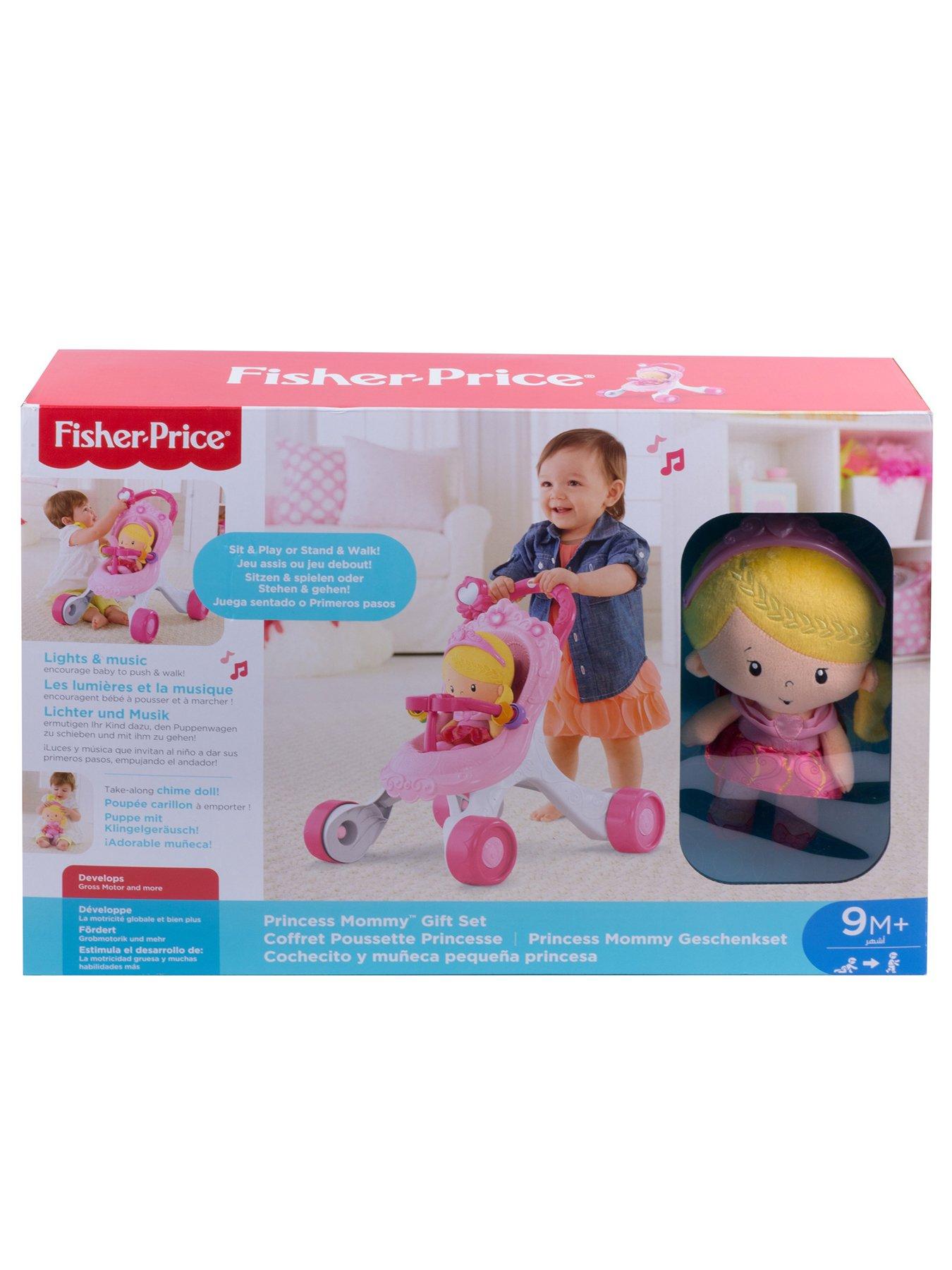 fisher price princess chime doll & stroller gift set