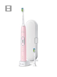 Philips Philips Sonicare ProtectiveClean 6100 Electric Toothbrush with 3 x Cleaning Modes & 3 Intensities - Pastel Pink - HX6876/29