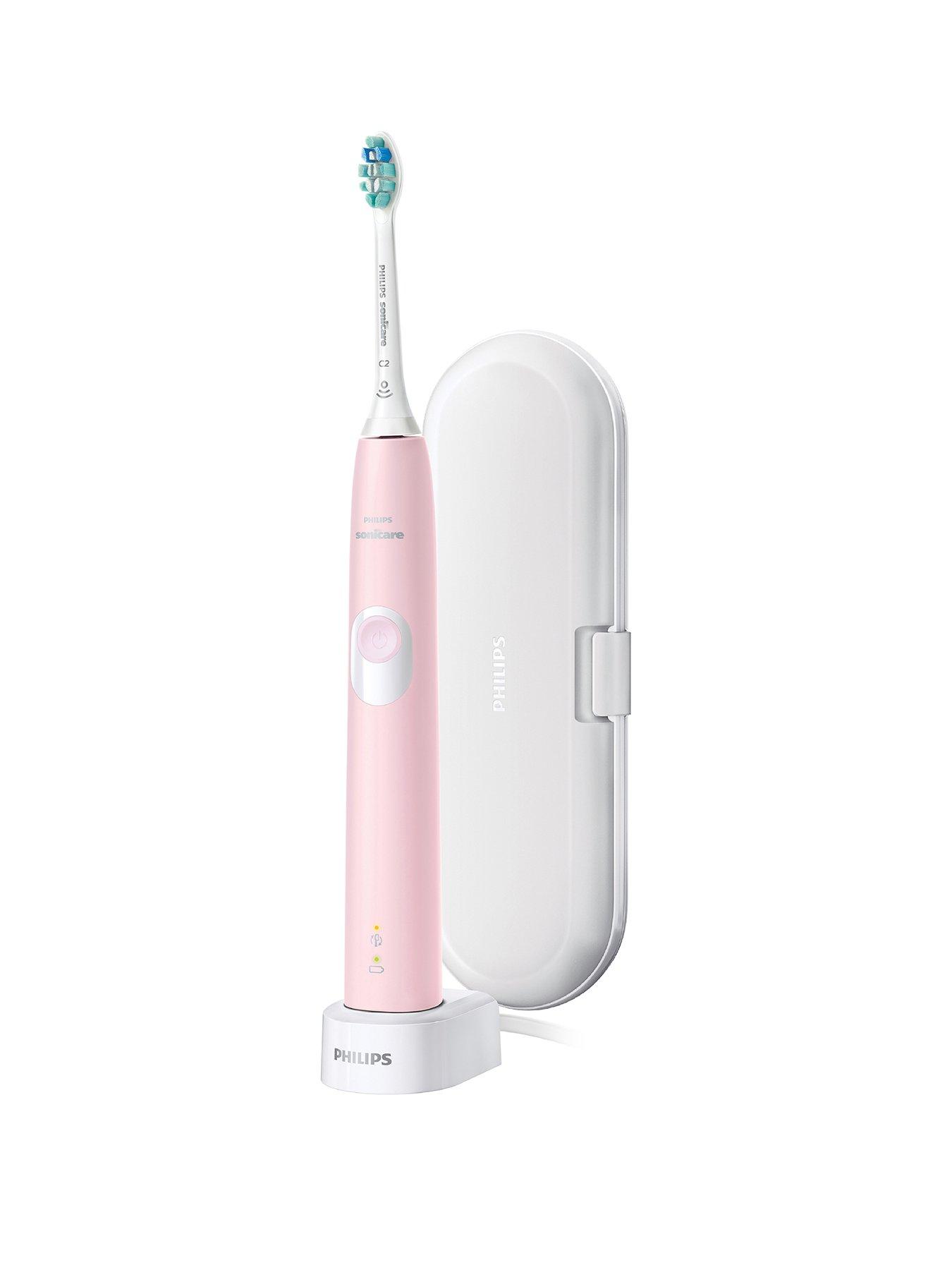 Philips Sonicare Protectiveclean 4300 Electric Toothbrush With Travel Case Pastel Pink Hx6806 03 Very Co Uk