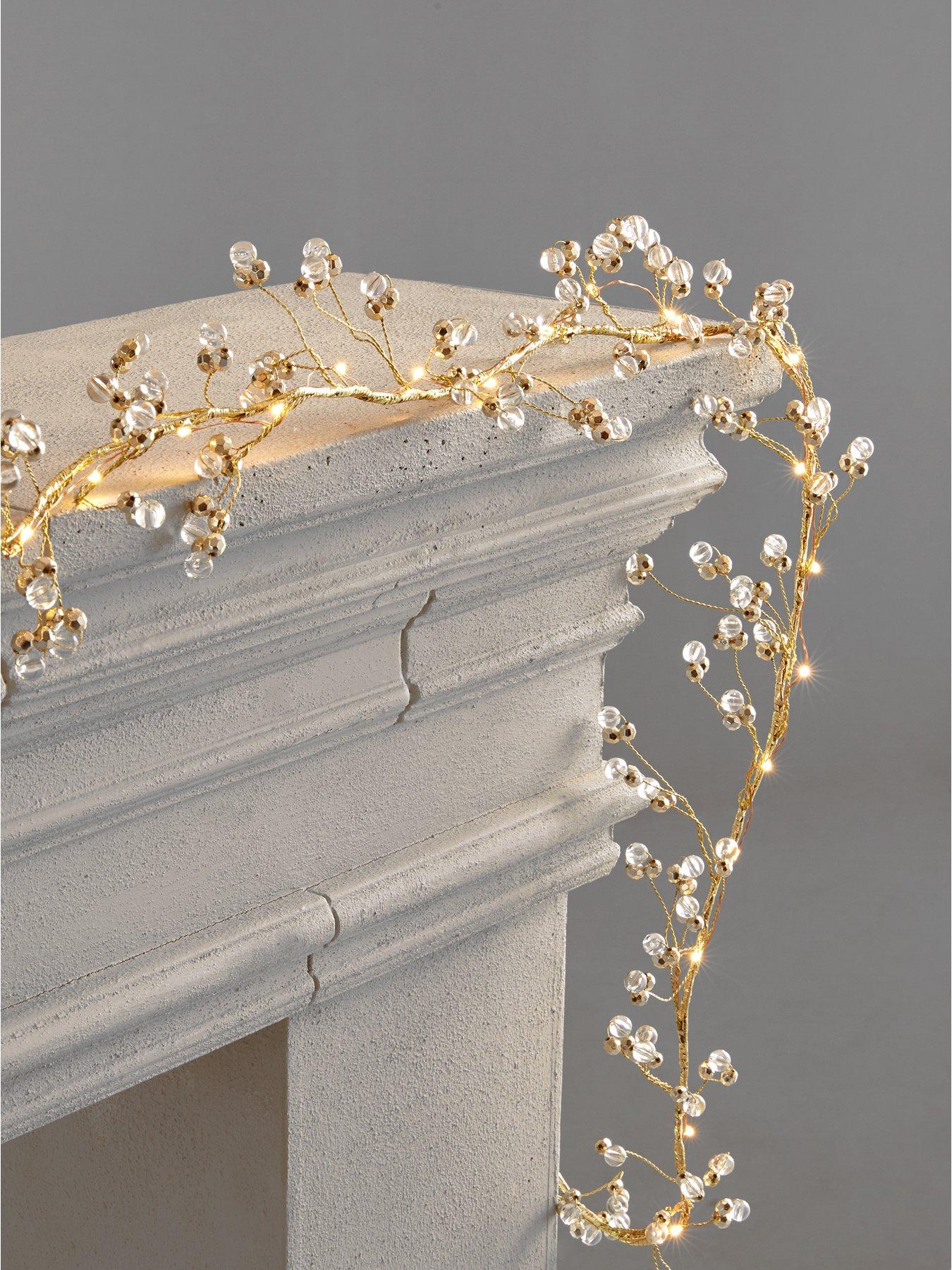 Product photograph of Very Home Pre-lit Battery Operated Beaded Garland from very.co.uk