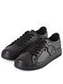  image of kickers-tovni-leather-lace-plimsoll-black