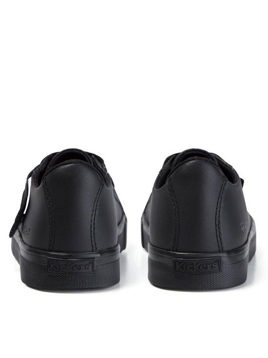stillFront image of kickers-tovni-leather-lace-plimsoll-black