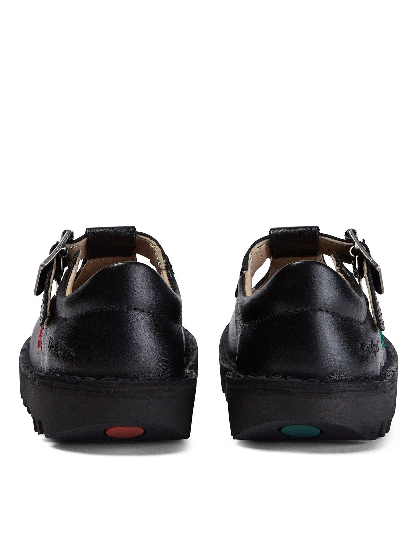 Kickers Kick t-bar platform shoes in black leather