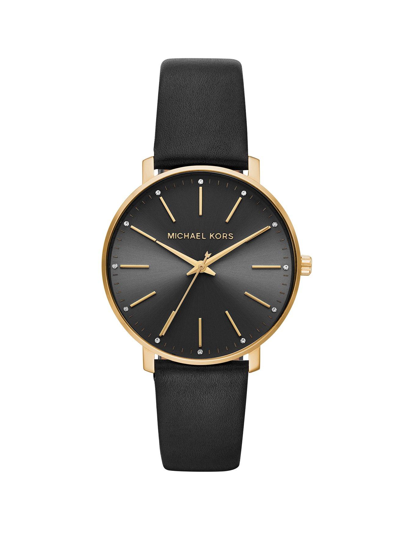 michael kors leather watches for ladies