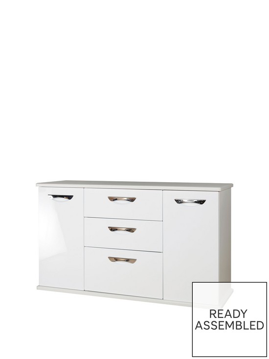 front image of swift-neptune-ready-assembled-high-gloss-large-sideboard-white
