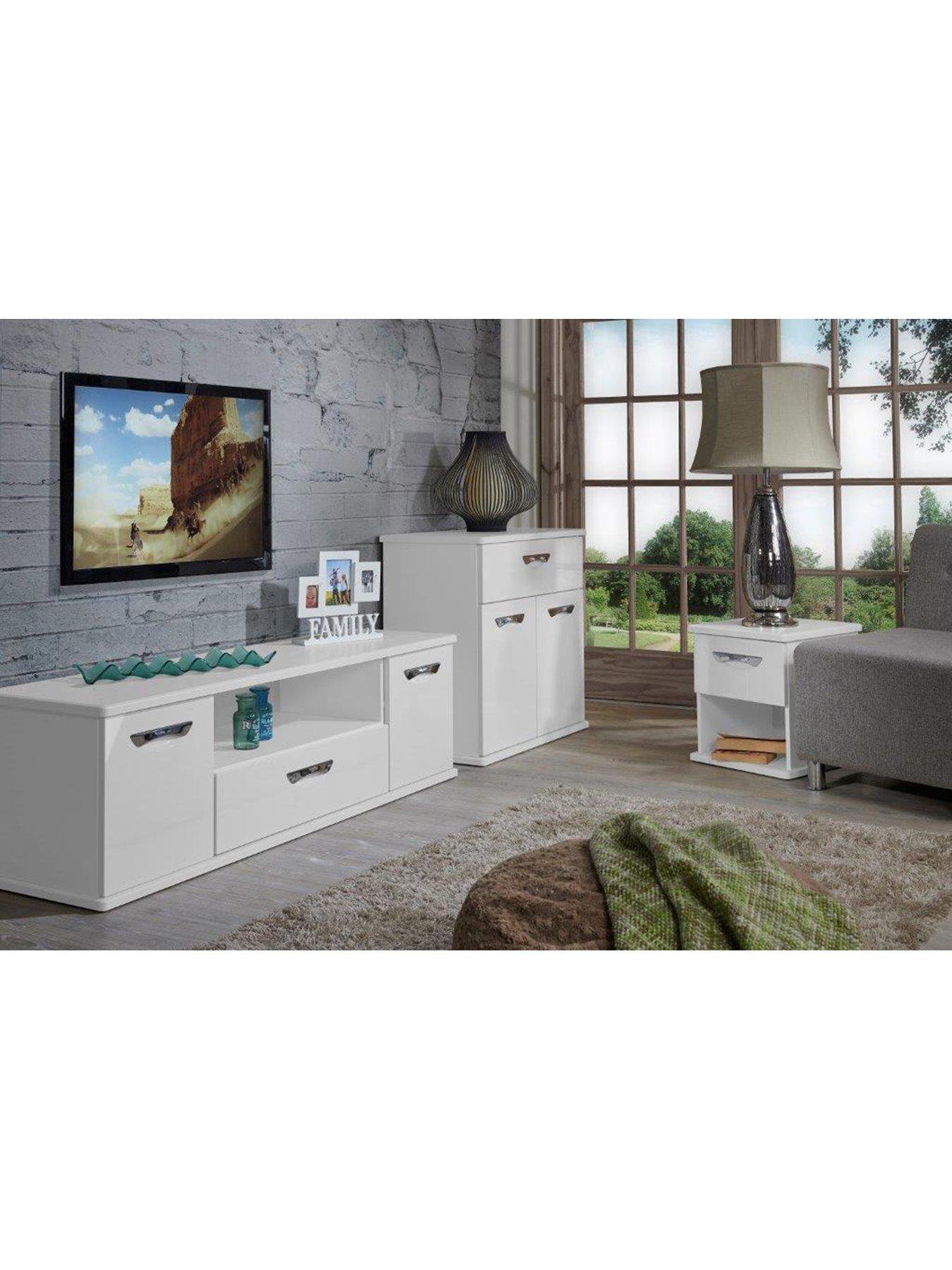 SWIFT Neptune Ready Assembled High Gloss Large Sideboard White very